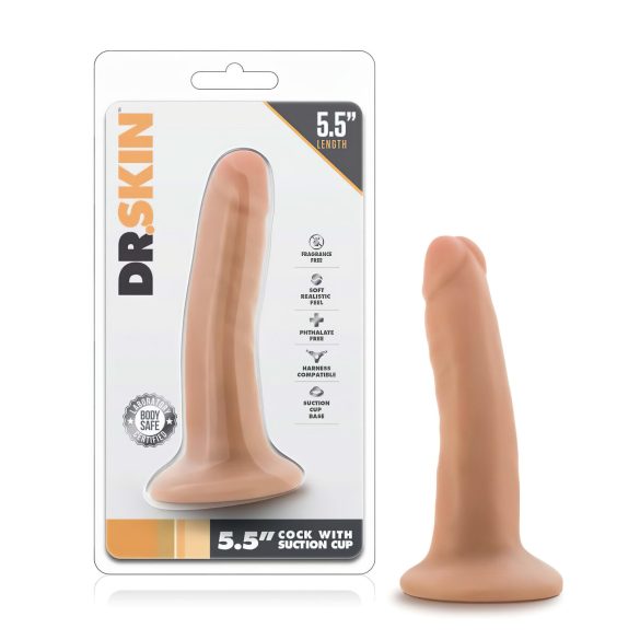 Dr. Skin 5,5 - przyssawka realistyczny dildo - naturalny (14 cm)