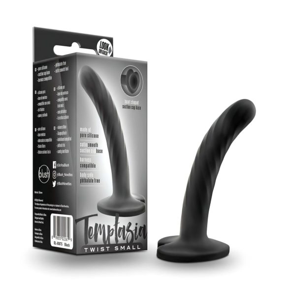 Temptasia Twist Small – przyssawkowy, skręcony dildo (czarny)