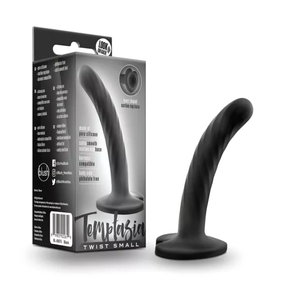 Temptasia Twist Small - czarny, skręcony dildo z przyssawką
