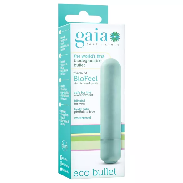 Gaia Eco M - wibrator klasyczny ekologiczny - turkusowy - średni