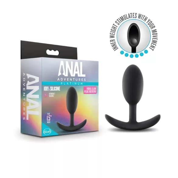 Anal Adventures Platinum M - korek analny - średni - czarny