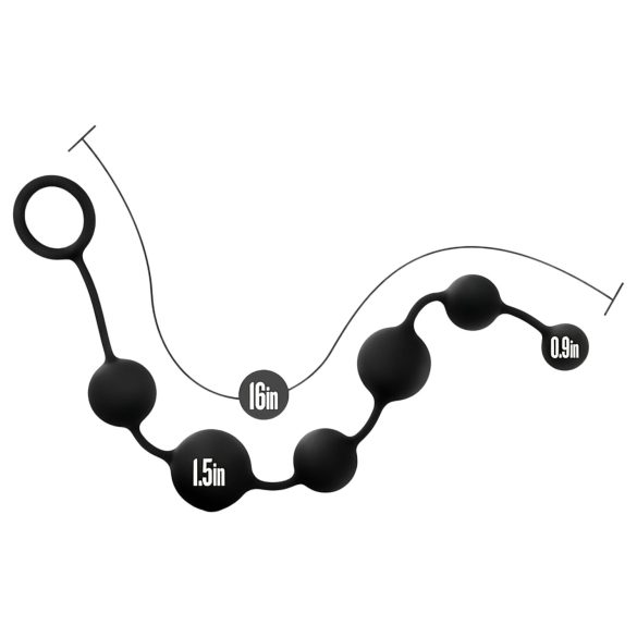 Anal Adventures L - korek analny z perełkami - czarny