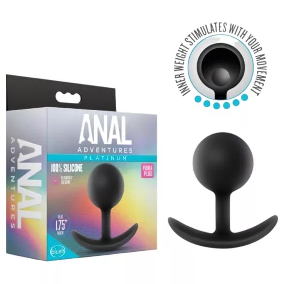 Anal Adventures Platinum - wibrujący korek analny - silikon czarny