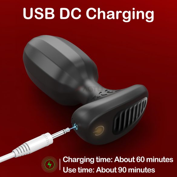 AlvUp - wibrujący kork analny - sterowanie aplikacją - czarny