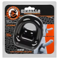 OXBALLS - pierścień na penisa i jądra - silikon - czarny