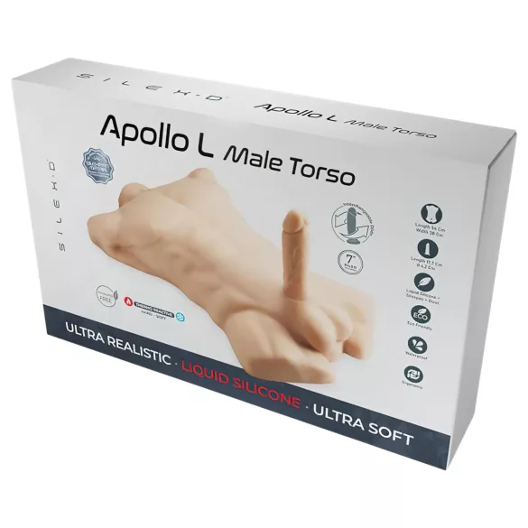 Silexd Apollo - masturbator męski torzo - silikon - kolor naturalny