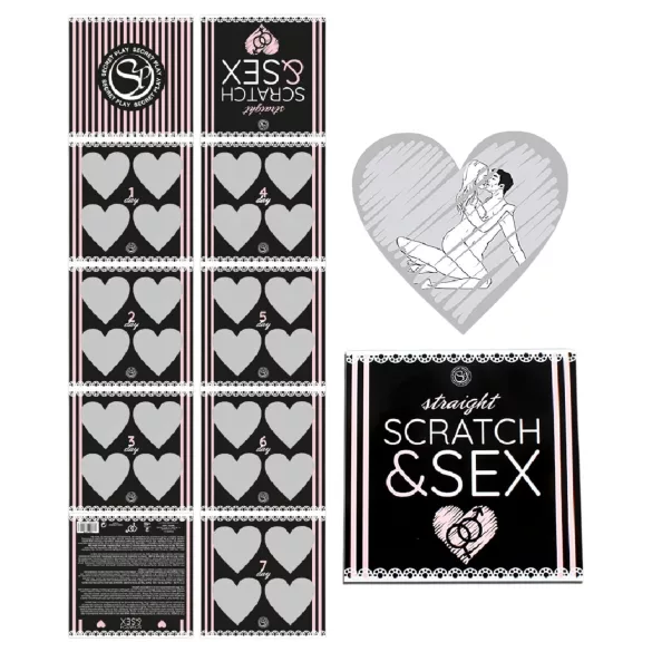 Secret Play Scratch & Sex Straight - zdrapkowa gra z pozycjami seksualnymi dla par (w 5 językach)