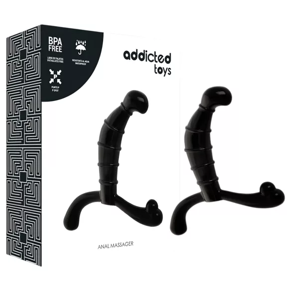 Addicted Toys - masażer prostaty i krocza (czarny) - 11,3 cm