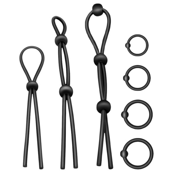 Addicted Toys - Zestaw 7 silikonowych pierścieni na penisa (czarne)