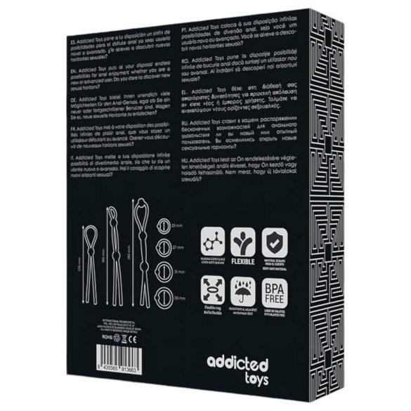 Addicted Toys - zestaw silikonowych pierścieni na penisa - 7 sztuk (czarne)