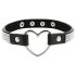 Coquette – czarny choker z serduszkiem i cyrkoniami