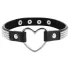 Coquette - choker z kryształkami - zawieszka serce - czarny