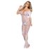 Subblime 951818 - bodystocking siateczkowy z motywem róż - biały - S-L