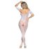 Subblime 951818 - bodystocking siateczkowy z motywem róż - biały - S-L