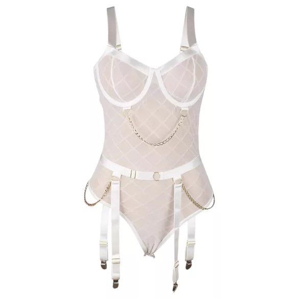 Subblime 954291 - body z łańcuszkami - przezroczysty - biały - L-XL