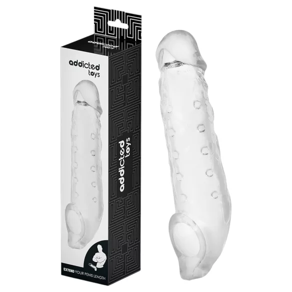 Addicted Toys - nakładka na penisa z pierścieniem na jądra - 23 cm
