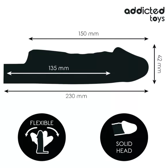 Addicted Toys - nakładka na penisa z pierścieniem na jądra - 23 cm