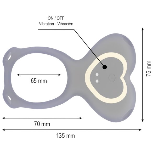 IBIZA - wibrator do łechtaczki z paskiem - czarny
