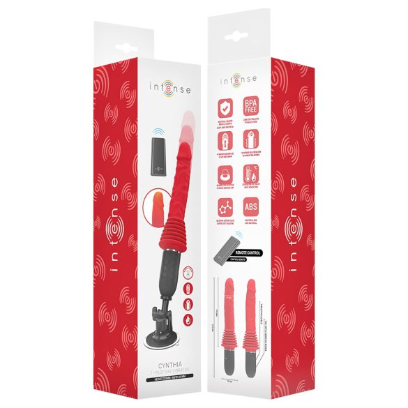 Intense Cynthia - wibrator z przyssawką (czerwony)