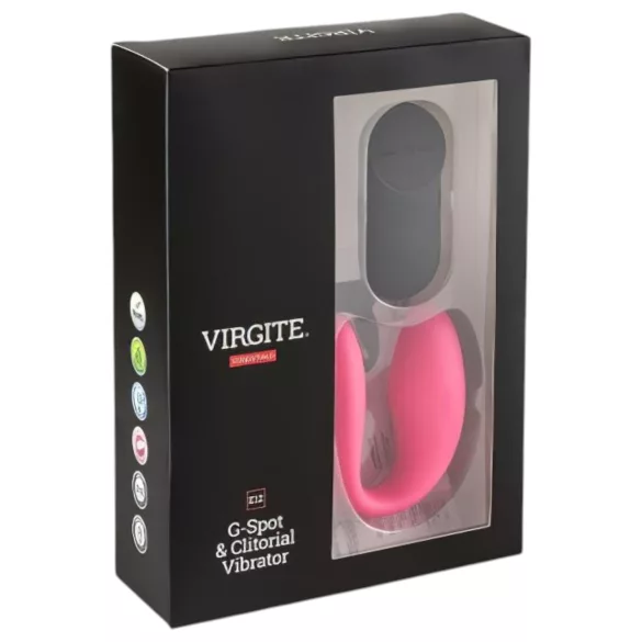 Virgite - wibrator dla par z pilotem (czarno‑różowy)