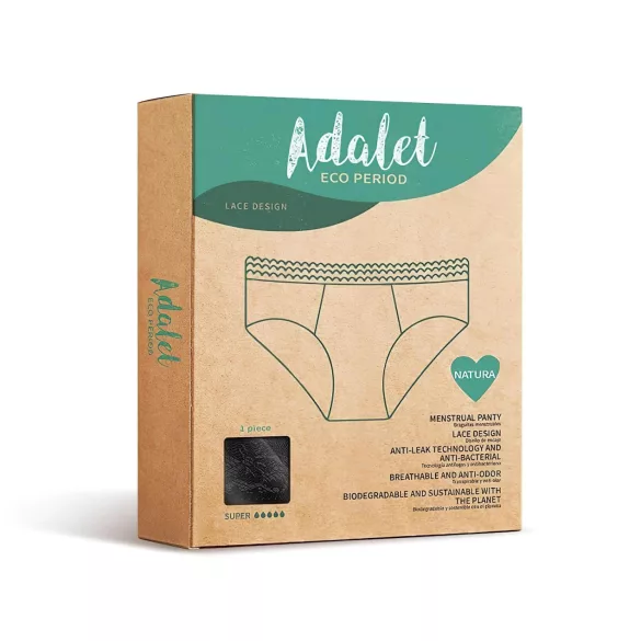 Adalet Natura Super - majtki menstruacyjne - czarne - M