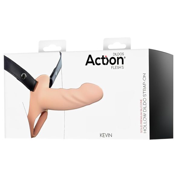Action StrapOn S - strap-on z pustym dildo - naturalny kolor