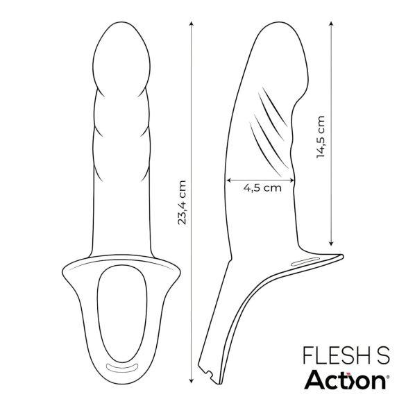 Action StrapOn S - strap-on z pustym dildo - naturalny kolor