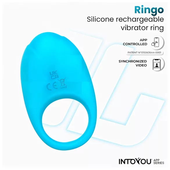 INTOYOU Ringo - inteligentny wibrujący pierścień na penisa z aplikacją (niebieski)