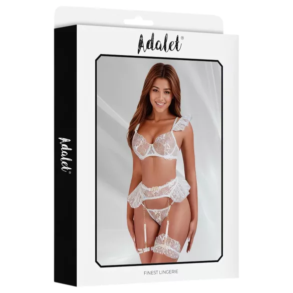 Adalet Natalie - komplet bielizny koronkowy - biały - L/XL