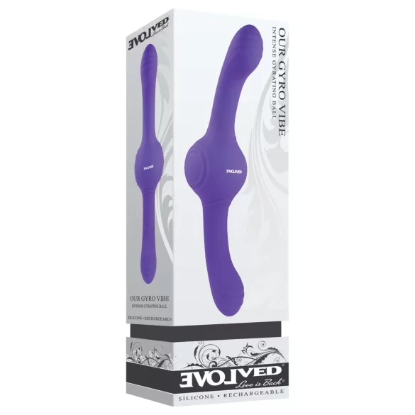 Evolved - wibrujący podwójny wibrator z funkcją ruchu - silikon fioletowy