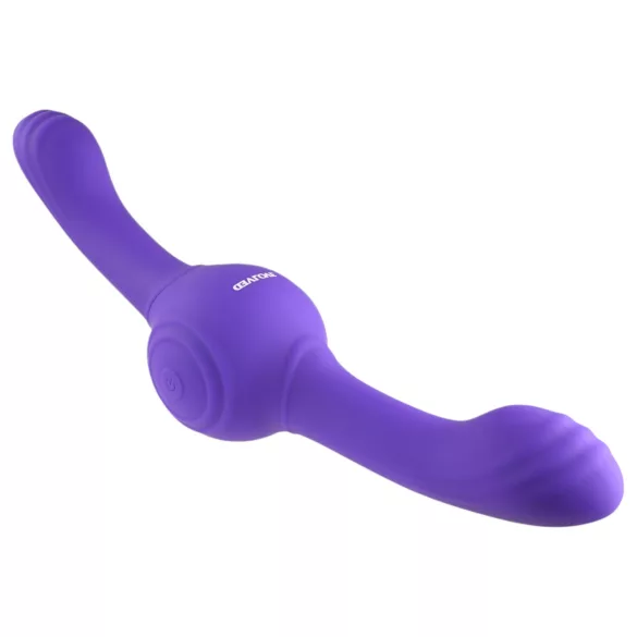 Evolved - wibrujący podwójny wibrator z funkcją ruchu - silikon fioletowy