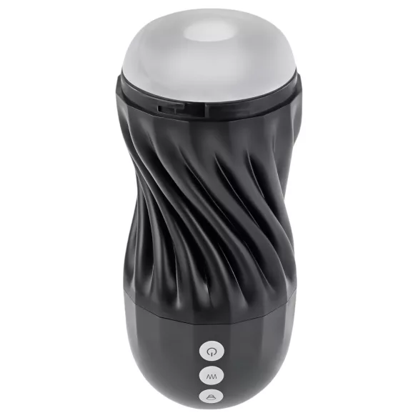 Playboy Solo Stroker - czarny akumulatorowy masturbator ssący