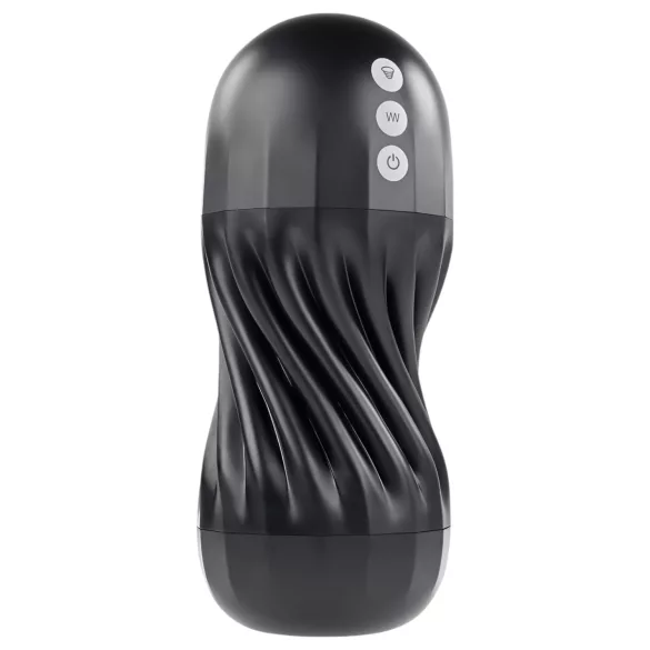 Playboy Solo Stroker - czarny akumulatorowy masturbator ssący