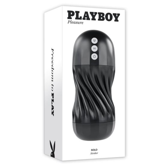 Playboy Solo Stroker - Wibrujący masturbator ssący z możliwością ładowania (czarny)