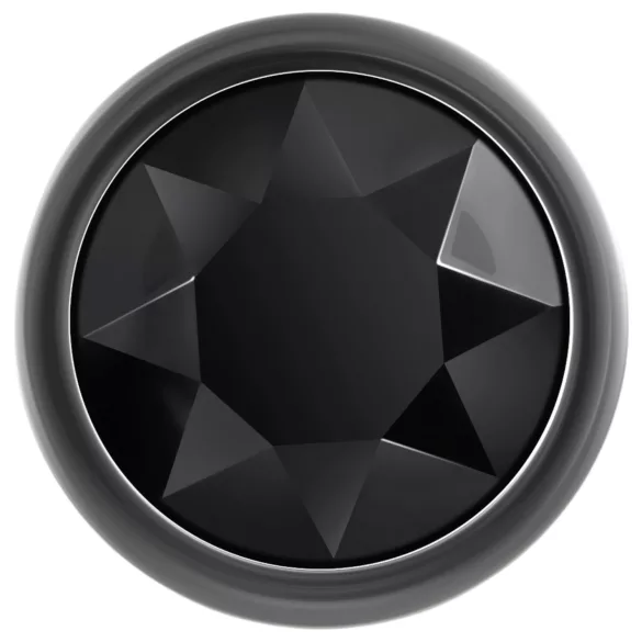 Evolved Black Gem - metalowy zestaw korków analnych z czarnym kamieniem (srebrny)