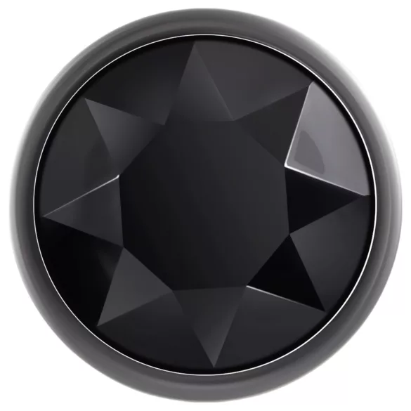 Evolved Black Gem - metalowy zestaw korków analnych z czarnym kamieniem (srebrny)
