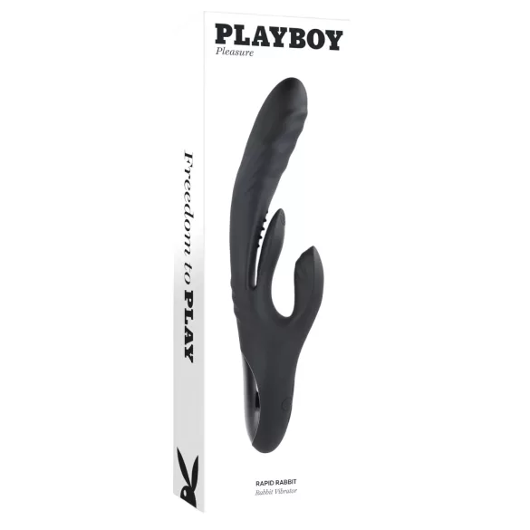 Playboy Rapid Rabbit - wibrator króliczek łechtaczkowy akumulatorowy - czarny