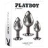 Playboy - zestaw plugów analnych - 3 sztuki (srebrne)