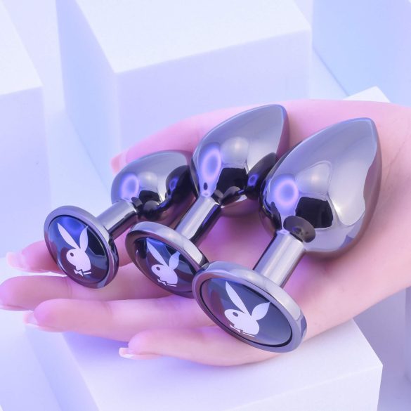 Playboy - zestaw korków analnych - 3 sztuki - srebrny