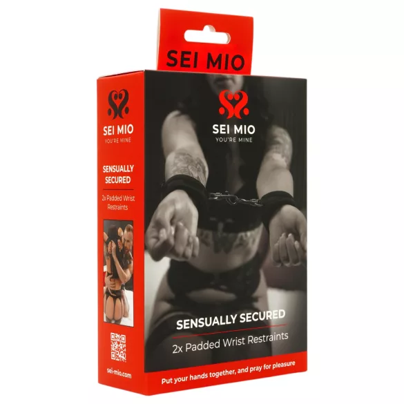 Sei Mio - kajdanki na ręce - miękkie - czarne