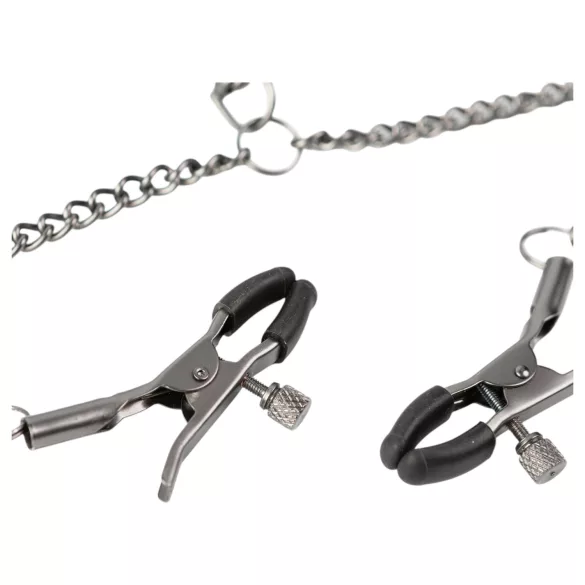 Sei Mio - obroża i klamry na sutki - czarny