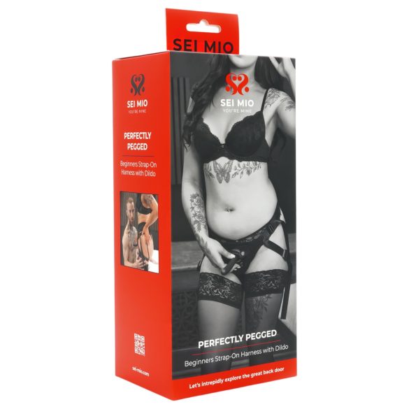Sei Mio - strap-on z dildem - 12,5 cm - czarny