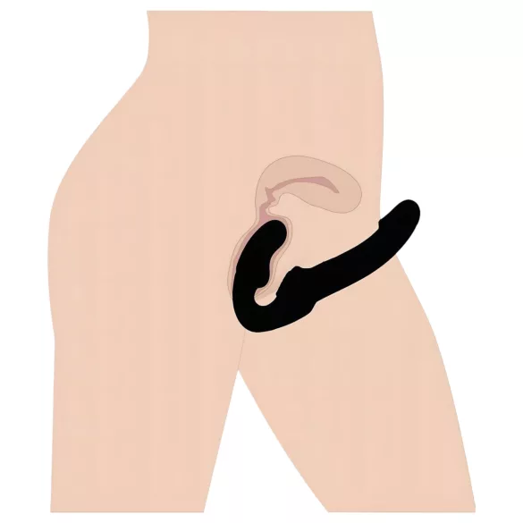 Strap U Revolver - dildo do uprzęży bez pasa - czarny
