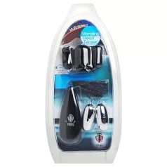  XR Brands - Trinity - czapka z dwoma jajeczkami z wibratorem na żołądź (czarno-srebrna)