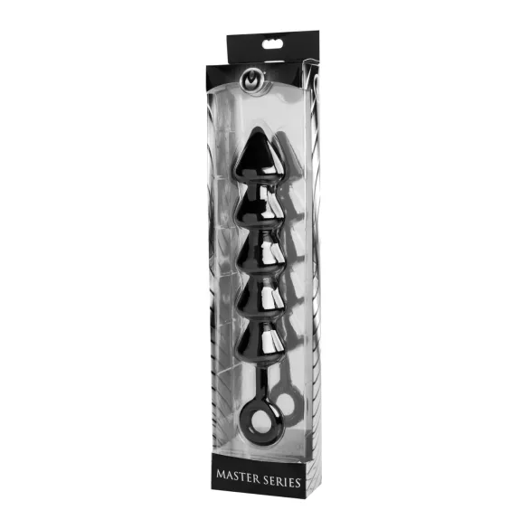 XR Brands - Spades - koralikowy dildo analny (czarny)