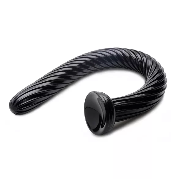 Hosed Spiral Anal Snake 19 - dildo analny z przyssawką - czarny