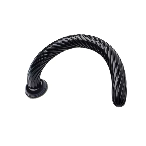 Hosed Spiral Anal Snake 19 - dildo analny z przyssawką - czarny