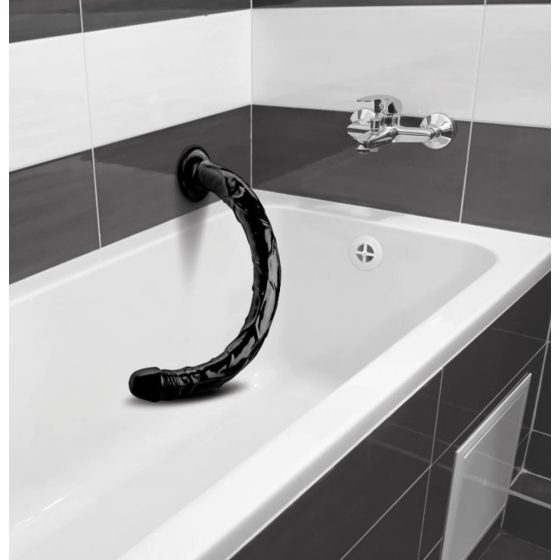 Hosed Realistic Anal Snake 19 - dildo analne z zaciskiem (czarny)