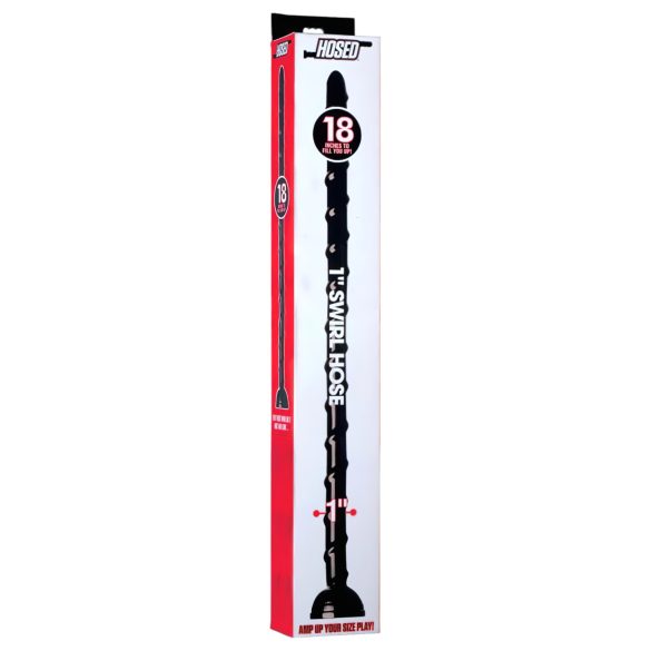 Cienki Wąż Analny Hosed Swirl 18 - dildo analne (czarne)
