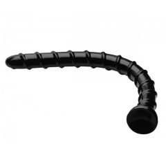   Hosed Swirl Anal Snake 18 - skręcone, zaciskane dildo analne (czarne)